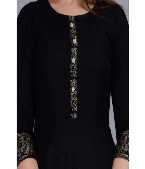 SIPET - Black Rayon Womens Flared Kurti ( Pack of 1 ) - None