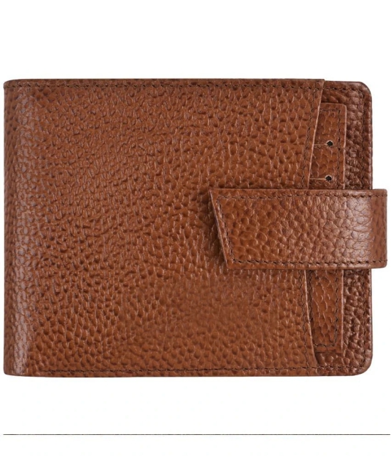 GEEO Mud Brown Leather Mens Two Fold Wallet ( Pack of 1 ) - Mud Brown