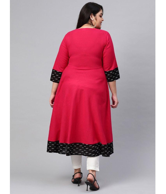 Estela - Red Cotton Blend Women's Anarkali Kurti ( Pack of 1 ) - None