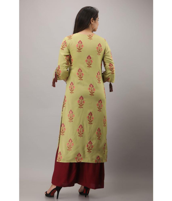 MAUKA - Green Straight Rayon Women's Stitched Salwar Suit ( Pack of 1 ) - None