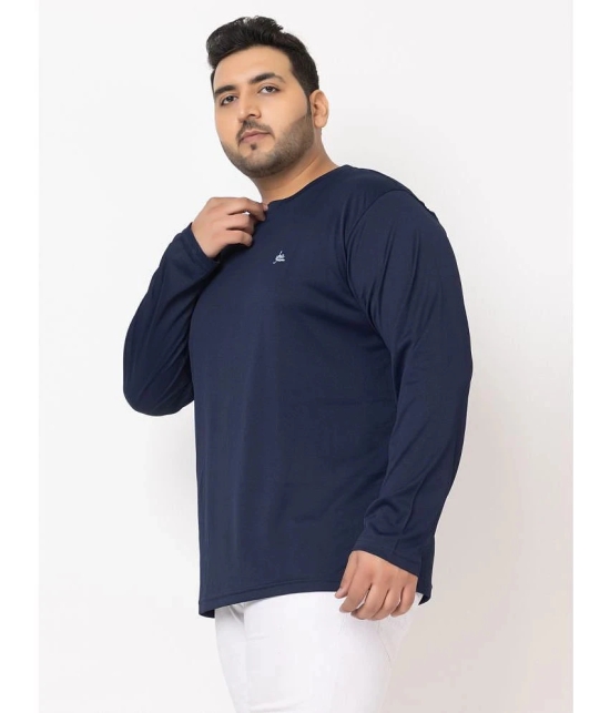 YHA Cotton Blend Regular Fit Solid Full Sleeves Mens T-Shirt - Navy ( Pack of 1 ) - None