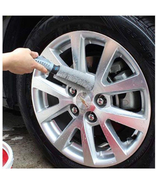 HOMETALES - Car Wheel Rim Brush Hub Clean Wash Useful Brush Car Truck Motorcycle Bike Washing Cleaning Tool for car accessories (Pack of 1)