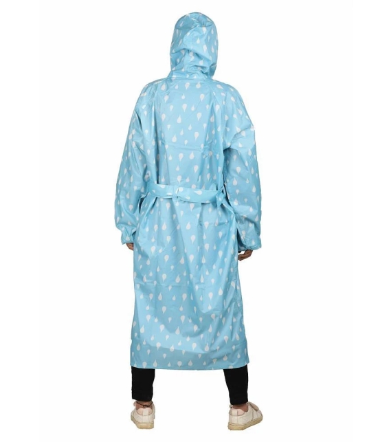 Goodluck Polyester Long Raincoat - Blue - XL