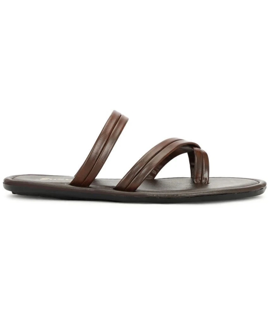 Buxton Brown Mens Thong Flip Flop - None