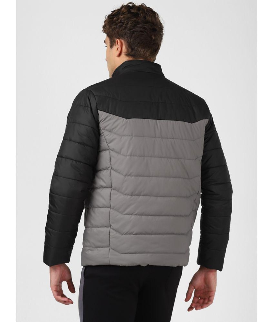 UrbanMark Men Regular Fit Men Black & Grey Quilted Jacket - None