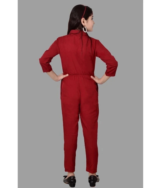 Arshia Fashions - Maroon Crepe Girls Jumpsuit ( Pack of 1 ) - None