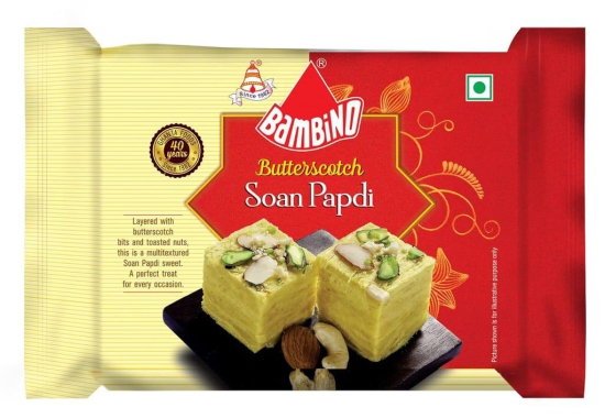 Bambino Soan Papdi Combo Pack of 3 Badam I Buttersctoch I Chocolate Each 200 Gms