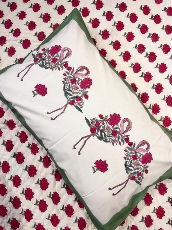 Hand Block Cotton Bedsheet | Flamingo Bedsheet-Super King