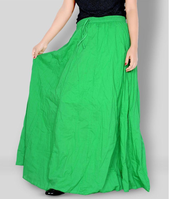 Sttoffa - Green Cotton Womens Broomstick Skirt ( Pack of 1 ) - 50