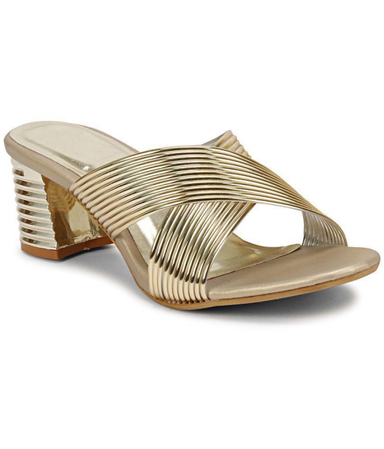 Saheb - Gold Women's Slip On Heels - None