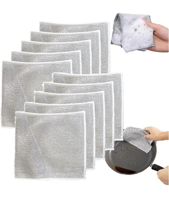 Bhavyta Wire Dishwashing Rags for Wet and Dry Dishwash Bar Non Scratch Scrubbing Pads pack of 10 40 g Pack of 10