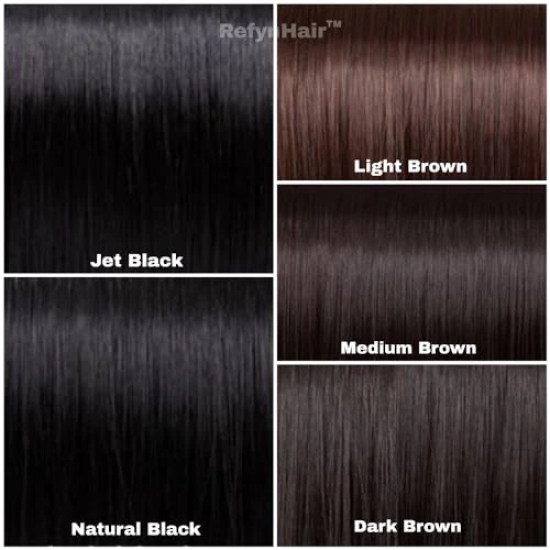 RefynHair Black Clip-In Hair Extensions | Vibrant Color Streaks for Fashionable Looks! | Size 28 Inches