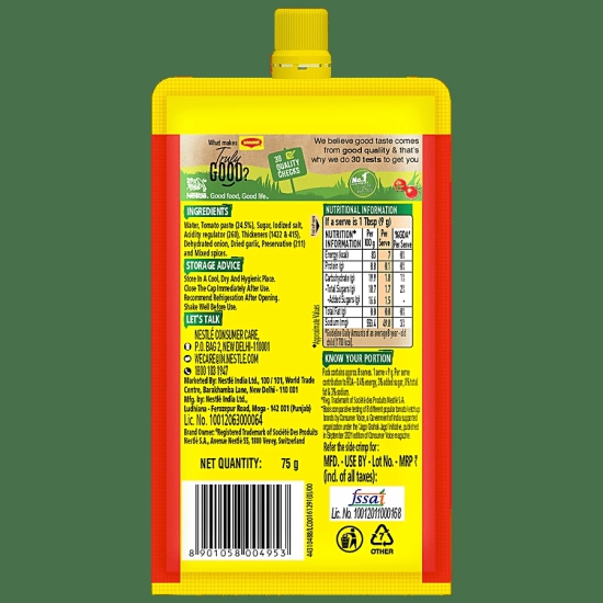 Maggi Pichkoo - Rich Tomato Ketchup, Tangy Flavour, 75 G Pouch