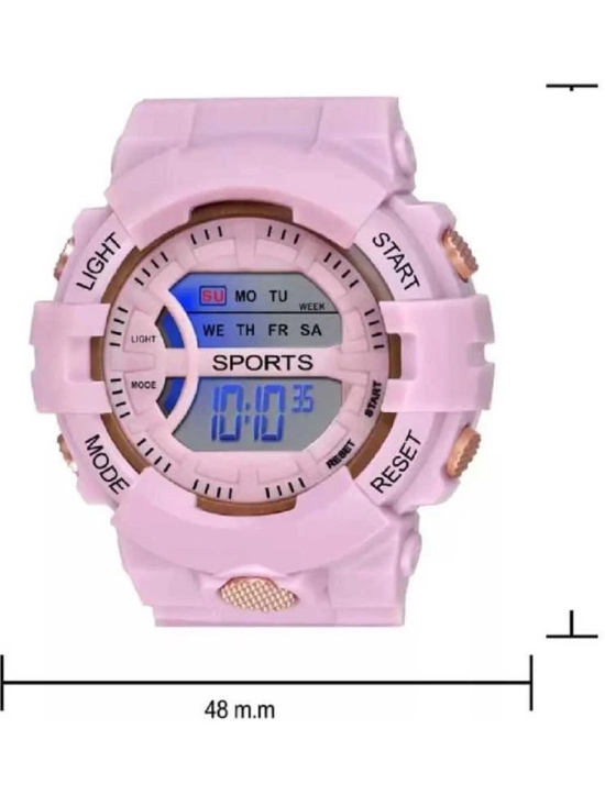 Rhonium Pink Dial Digital Girls Watch ( Pack of 1 )