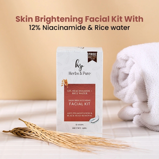 Skin Brightening Facial Kit With 12% Niacinamide & Rice Water