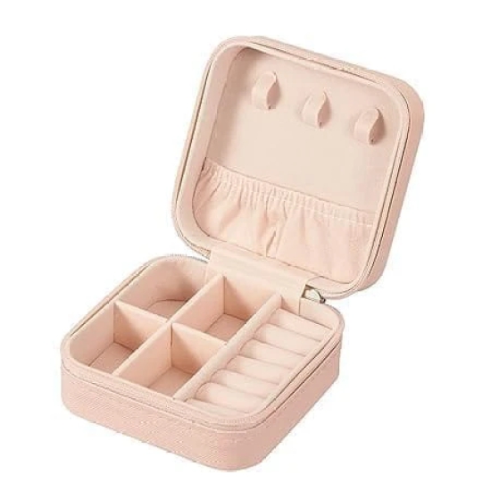 KIT & CO Mini Jewelry Travel Case,Small Travel Jewelry Organizer, Portable Jewelry Box Travel Mini Storage Organizer Portable Display Storage Box For Rings Earrings Necklaces Gifts