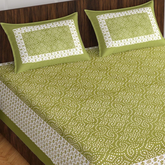 Bedsheet Adda-Queen Size (90*100inches)-Jaipuri Double Bedsheet With 2 Matching Pillow Covers-RJ-14-01-(90*100)-101