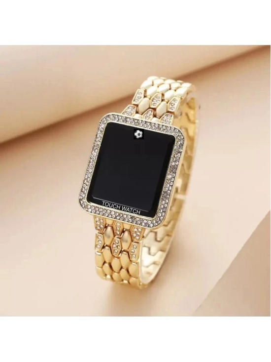 Rhonium Gold Metal Digital Womens Watch