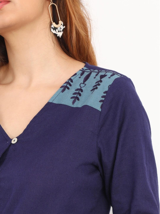 Bejeweled 'Pure Cotton' Embroidered Top-S