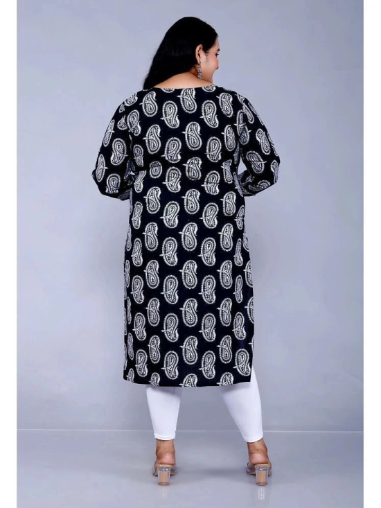 JC4U Cotton Embroidered Straight Womens Kurti - Black ( Pack of 1 ) - None