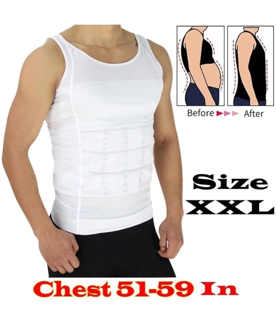 Size XXL Weight Loss Slimming Shirt Waist Belt Body Shaper - White