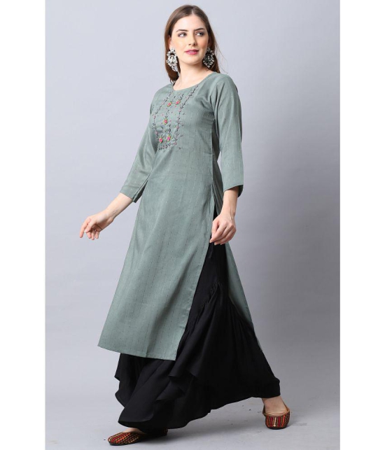 Rajnandini - Grey Rayon Women's A-line Kurti ( Pack of 1 ) - None