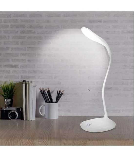 Shopeleven Off-White Study Table Lamp ( Pack of 1 ) - Off-White