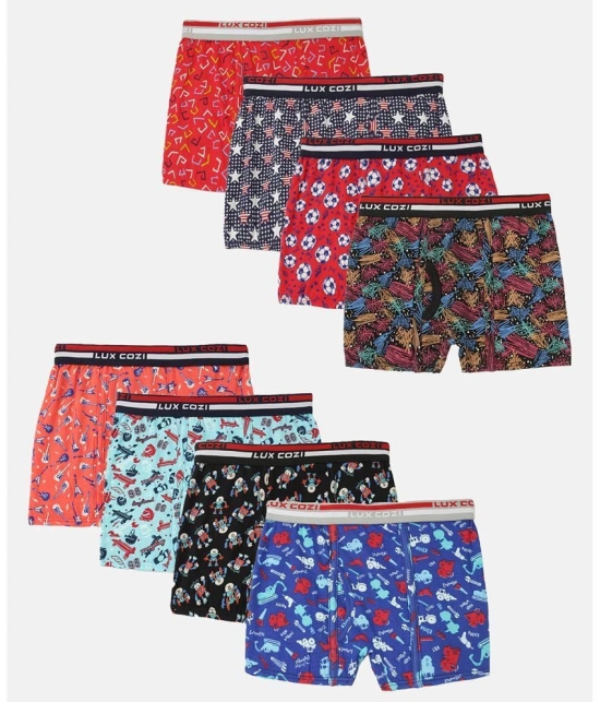 Lux Cozi - Multicolor Cotton Boys Trunks ( Pack of 8 ) - None