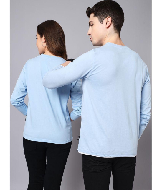 The Dry State - Blue Cotton Regular Fit Couple T-Shirt