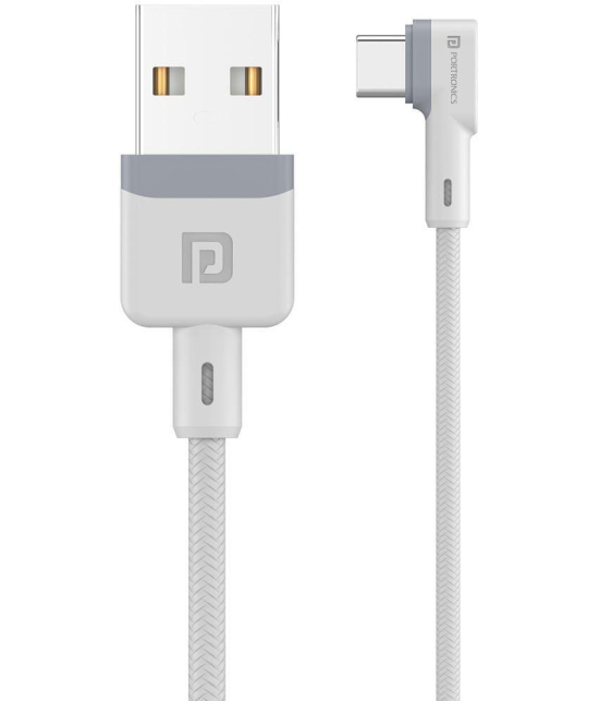 Portronics Konnect L Type C Cable:1.2M Type C USB Cable ,White (POR 1403) - White