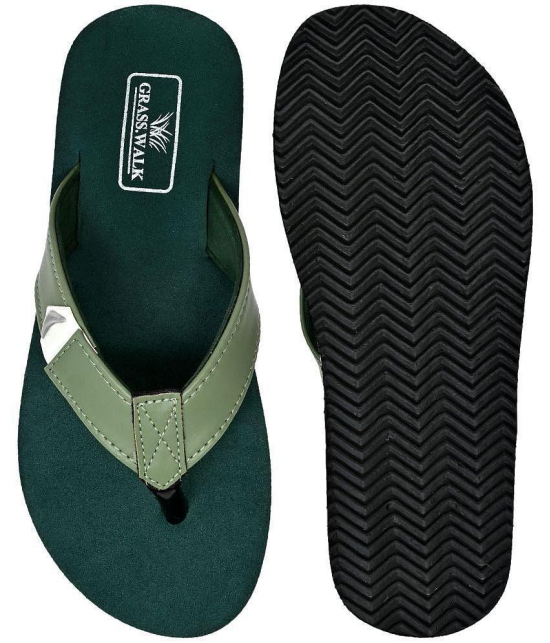 GRASS WALK Green Mens Thong Flip Flop - None