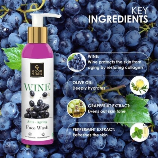 Good Vibes Wine Anti-Ageing Face Wash 120ml