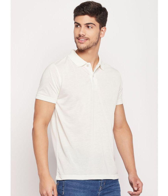 UBX - Off White Cotton Blend Regular Fit Mens Polo T Shirt ( Pack of 1 ) - None