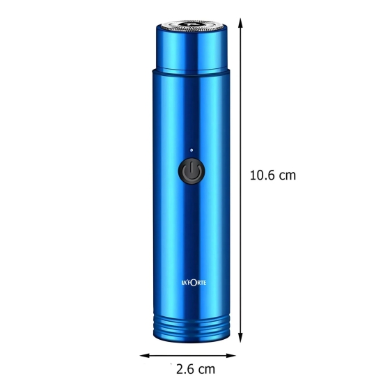 LA' FORTE Portable Mini Rechargeable Travel Shaver-Blue