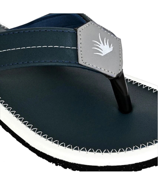 GRASS WALK - Blue Mens Thong Flip Flop - None