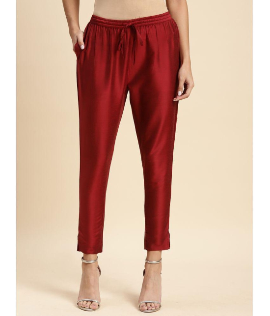 Rangita Women Maroon Solid Ankle Length Pencil Pant - None