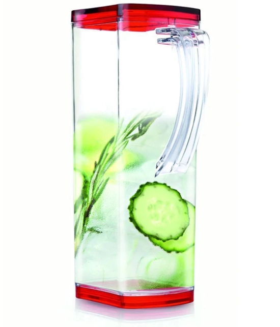 HOMETALES Plastic Jug and Glass Combo 2000 mL - Red