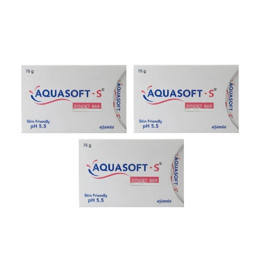 Aquasoft Syndet Bar 75g, Pack of 3