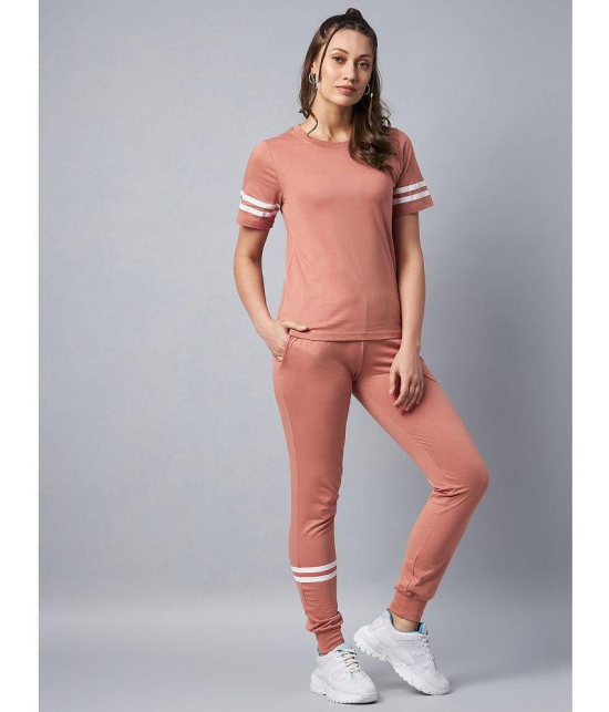 StyleStone Pink Cotton Stripes Tracksuit - Single - None