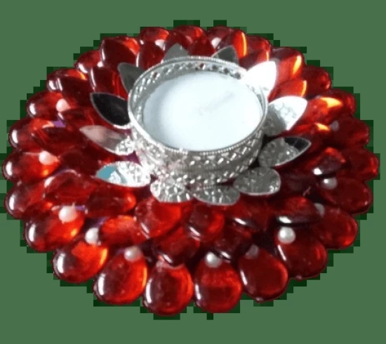 RED FLOWER FLOATING DIYA