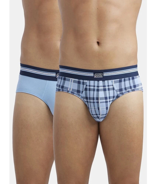 Jockey UI20 Men Super Combed Cotton Elastane Brief - Dusk Blue Print (Pack of 2 - Prints May Vary) - None