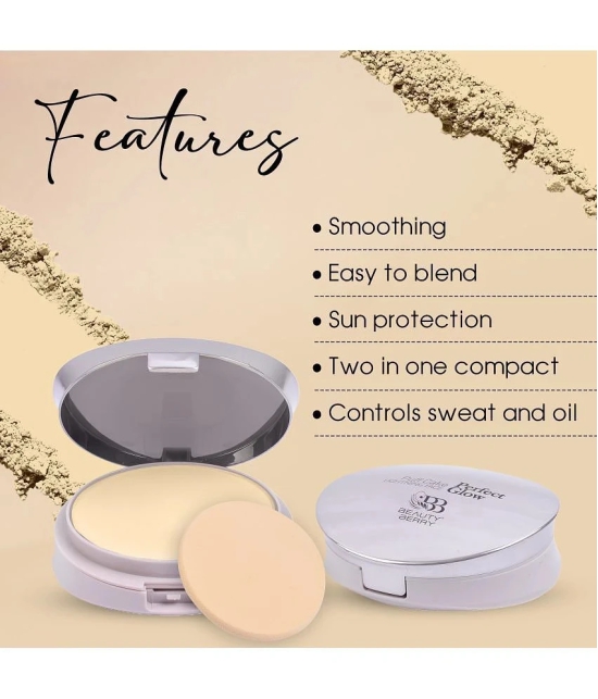 Beauty Berry Perfect Glow Compact Powder Setting Powder 19g, Ivory (Shade - 02)