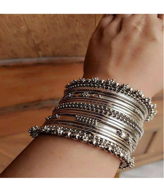 FASHION FRILL Silver Bangle Set ( Pack of 36 ) - None