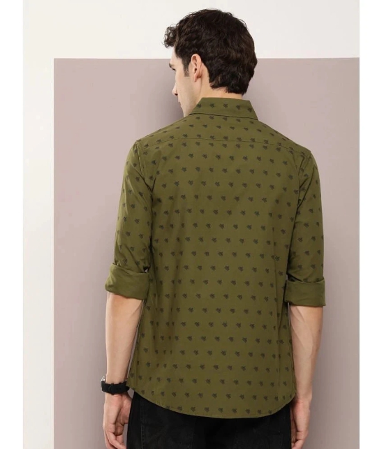 Dillinger 100% Cotton Regular Fit Printed Full Sleeves Mens Casual Shirt - Olive ( Pack of 1 ) - None