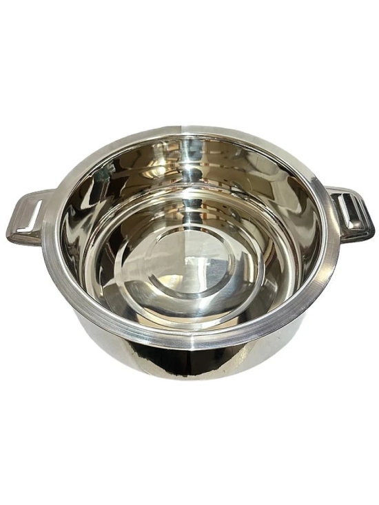 Dynore Casserole 3500 ml Silver Steel Serve Casserole ( Set of 1 , 3500 mL ) - Silver