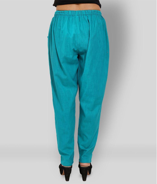 Lee Moda - Turquoise Cotton Regular Fit Women's Casual Pants  ( Pack of 1 ) - Free Size