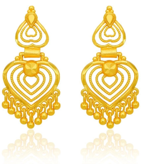 LUV FASHION Golden Jhumki Earrings ( Pack of 1 ) - Golden