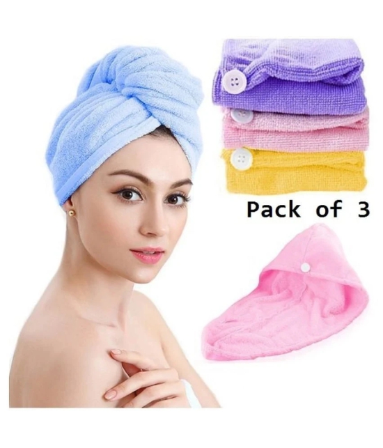 Sakshi Enterprise  HAIR WRAP TOWEL Microfiber hair wrap towel-Set of 3 - Multi Color