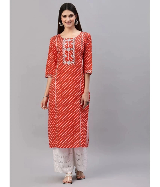 Stylum - Orange Cotton Womens Straight Kurti ( Pack of 1 ) - None