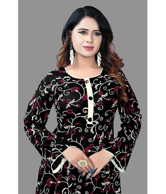 haya fashion - Black Rayon Women's Anarkali Kurti ( Pack of 1 ) - None